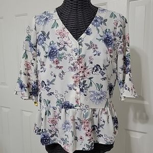 IN. San Francisco top Size S Floral Bo-ho Multicolor EUC